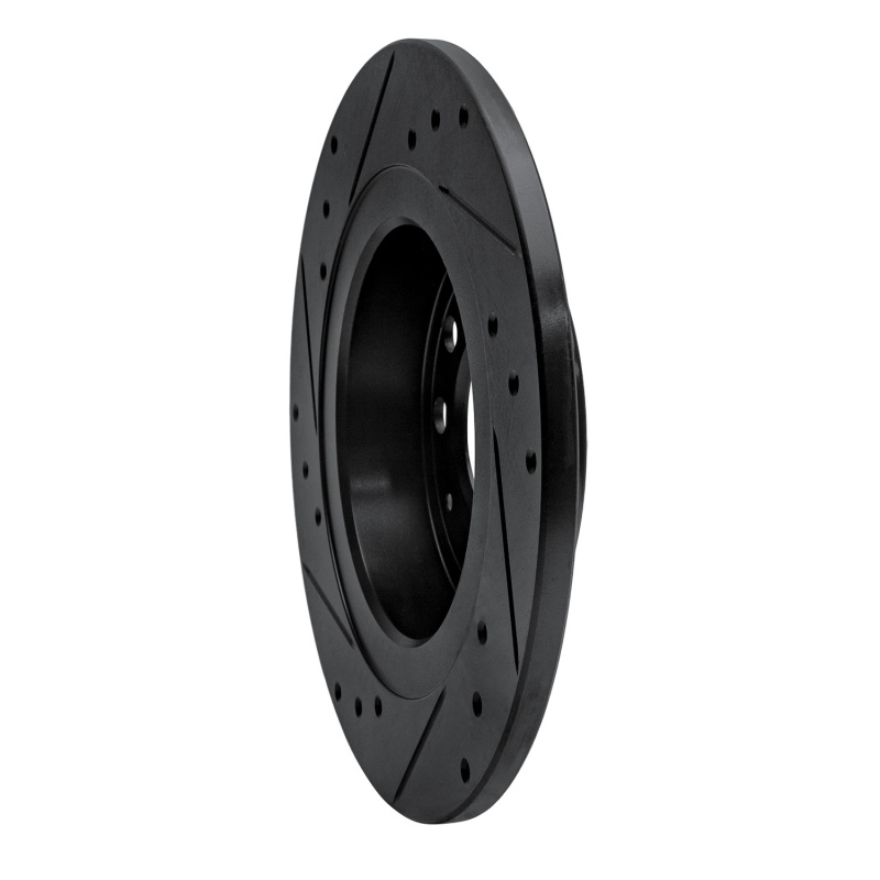 Pontiac Solstice Brake Rotor (1) - Rear Right - R1 Concepts - Drilled & Slotted - Black - `06-`10